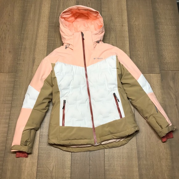 Columbia Jacket Womens Size M Orange 550 Down Fill Ski Snow Wildcard Omni Heat - Picture 1 of 16